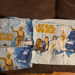 Star Wars 1977 Pillow Case, Flat & Fitted Twin Bed Sheet Set Vintage Original